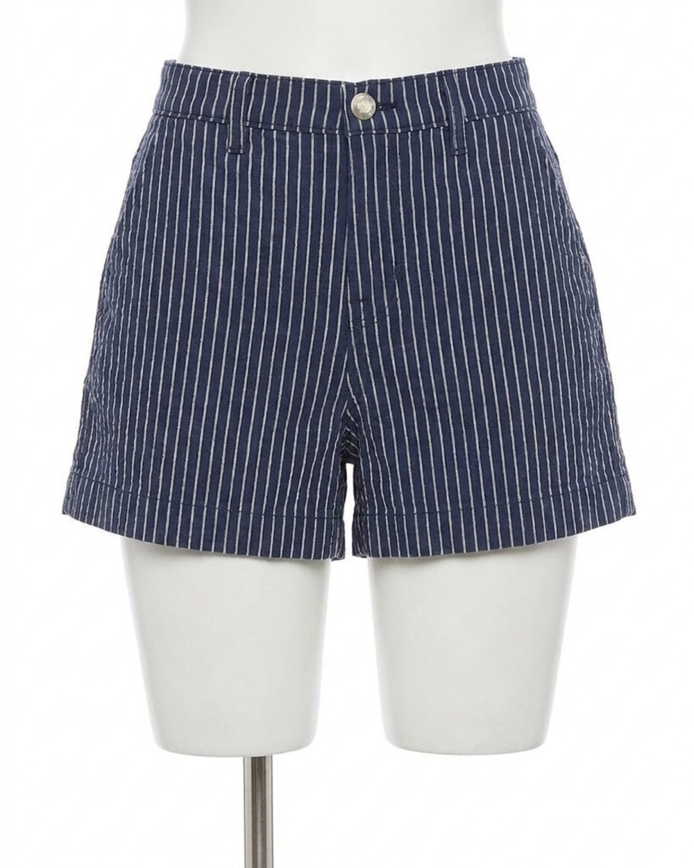 NEW L'AGENCE jameson high rise shorts in navy/natural stipe